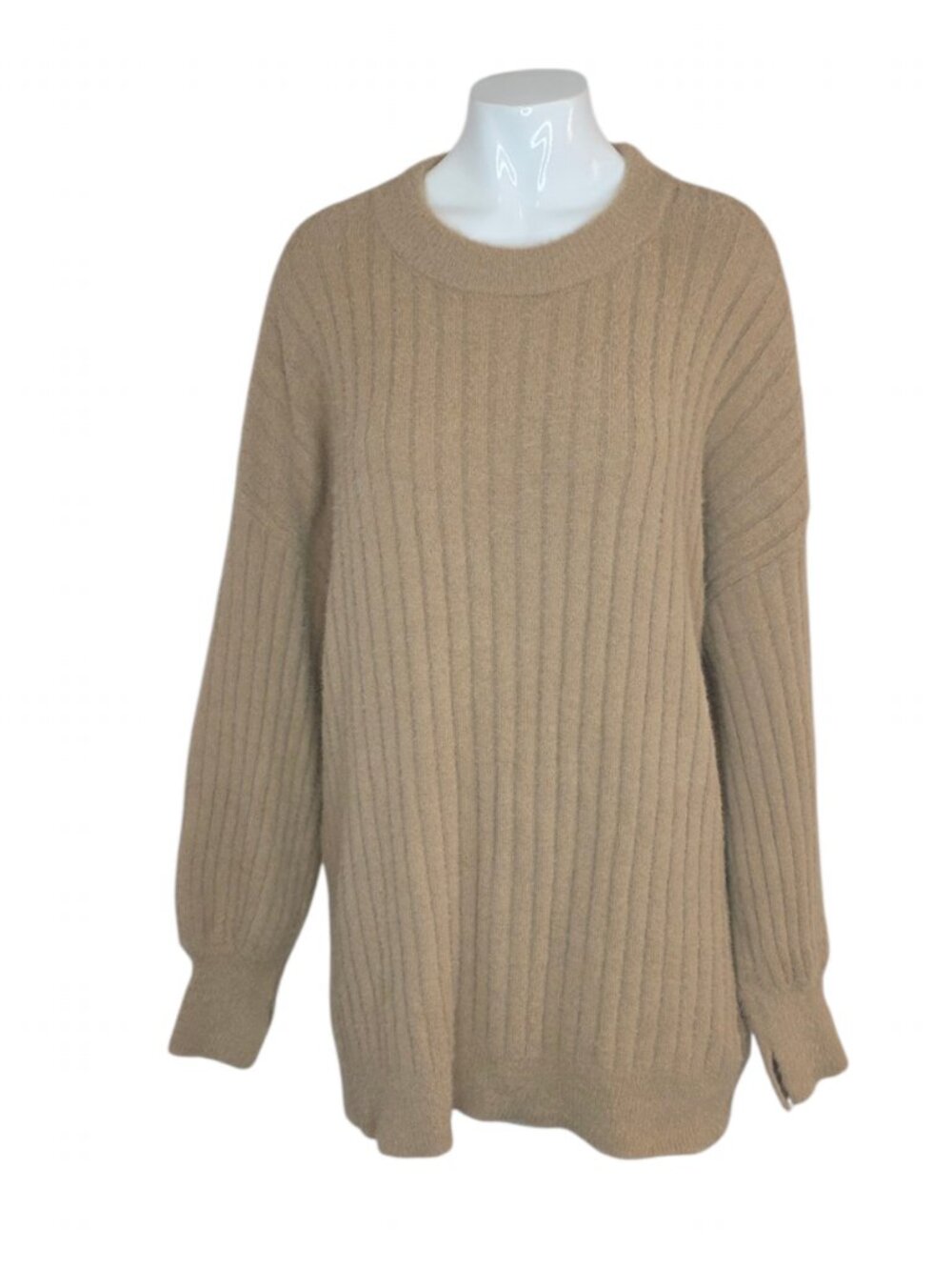 Aerie Long Sleeve Fluffy Sweater, Soft, Brown, Pullover, Oversize, Size Medium